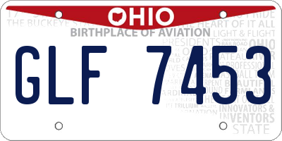 OH license plate GLF7453