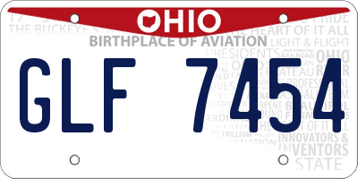 OH license plate GLF7454