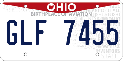 OH license plate GLF7455