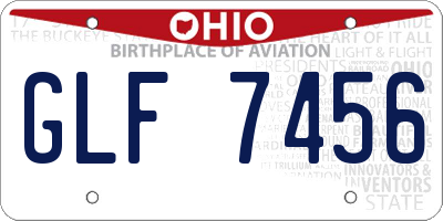 OH license plate GLF7456