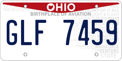 OH license plate GLF7459
