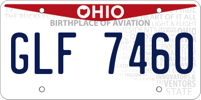 OH license plate GLF7460