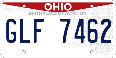 OH license plate GLF7462