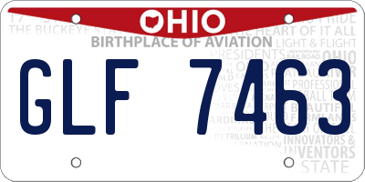 OH license plate GLF7463