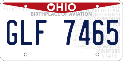 OH license plate GLF7465