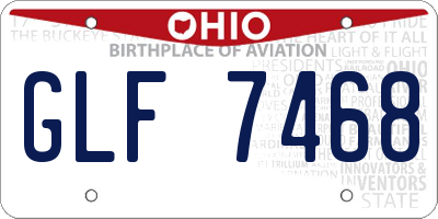 OH license plate GLF7468