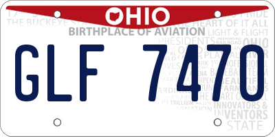 OH license plate GLF7470