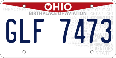 OH license plate GLF7473