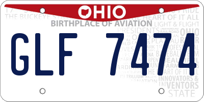 OH license plate GLF7474