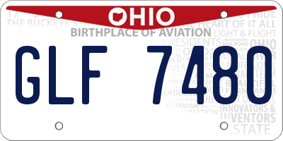 OH license plate GLF7480