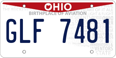 OH license plate GLF7481
