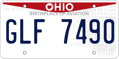 OH license plate GLF7490