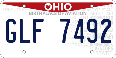 OH license plate GLF7492