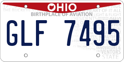OH license plate GLF7495