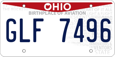 OH license plate GLF7496