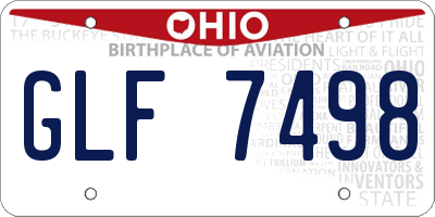 OH license plate GLF7498