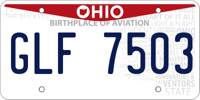 OH license plate GLF7503