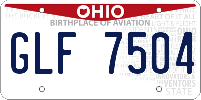 OH license plate GLF7504