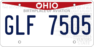 OH license plate GLF7505