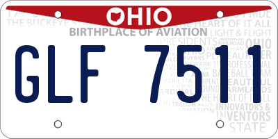 OH license plate GLF7511