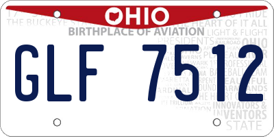 OH license plate GLF7512