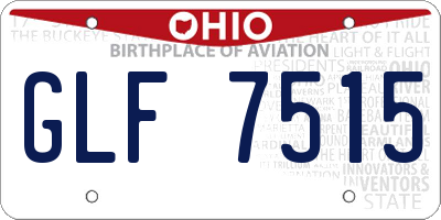 OH license plate GLF7515