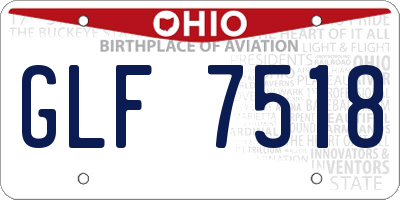 OH license plate GLF7518