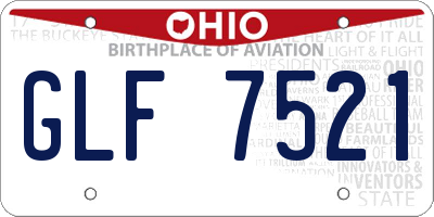 OH license plate GLF7521