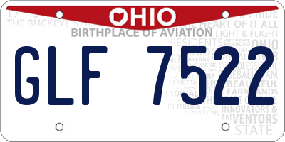 OH license plate GLF7522