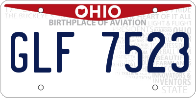 OH license plate GLF7523