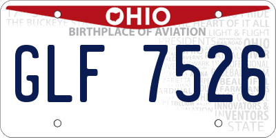 OH license plate GLF7526
