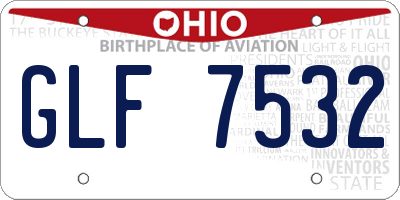 OH license plate GLF7532