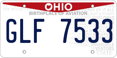 OH license plate GLF7533