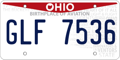 OH license plate GLF7536