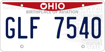 OH license plate GLF7540