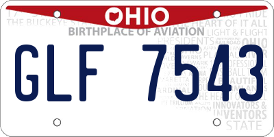 OH license plate GLF7543