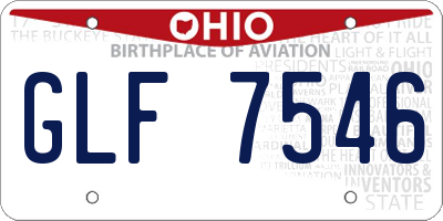 OH license plate GLF7546