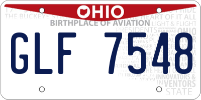 OH license plate GLF7548