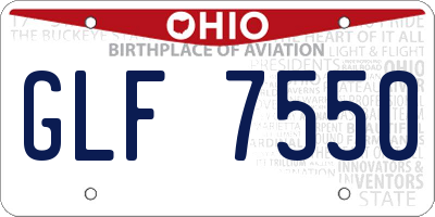 OH license plate GLF7550