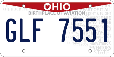 OH license plate GLF7551