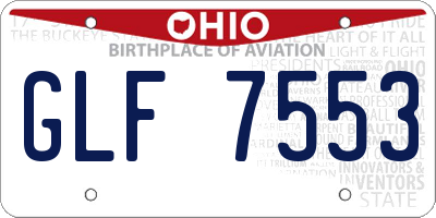 OH license plate GLF7553