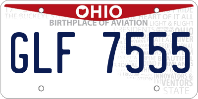 OH license plate GLF7555