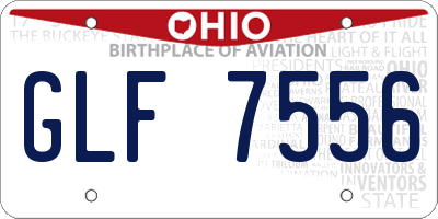 OH license plate GLF7556