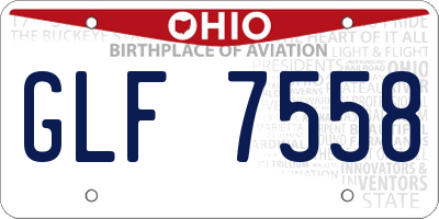 OH license plate GLF7558