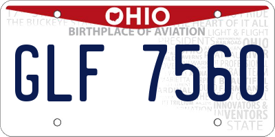 OH license plate GLF7560