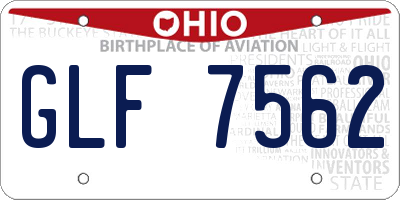 OH license plate GLF7562