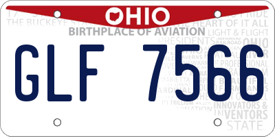 OH license plate GLF7566