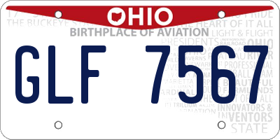 OH license plate GLF7567
