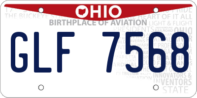 OH license plate GLF7568