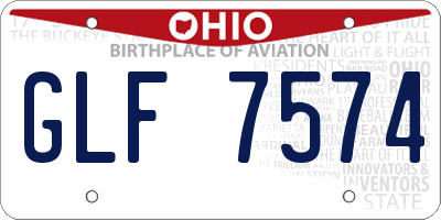 OH license plate GLF7574
